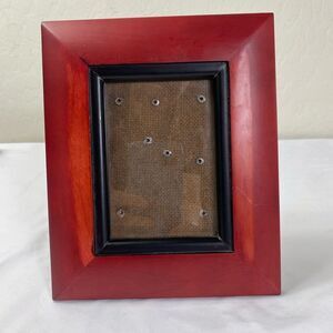 Red Wooden Picture Frame Vintage 4x6 photo Very